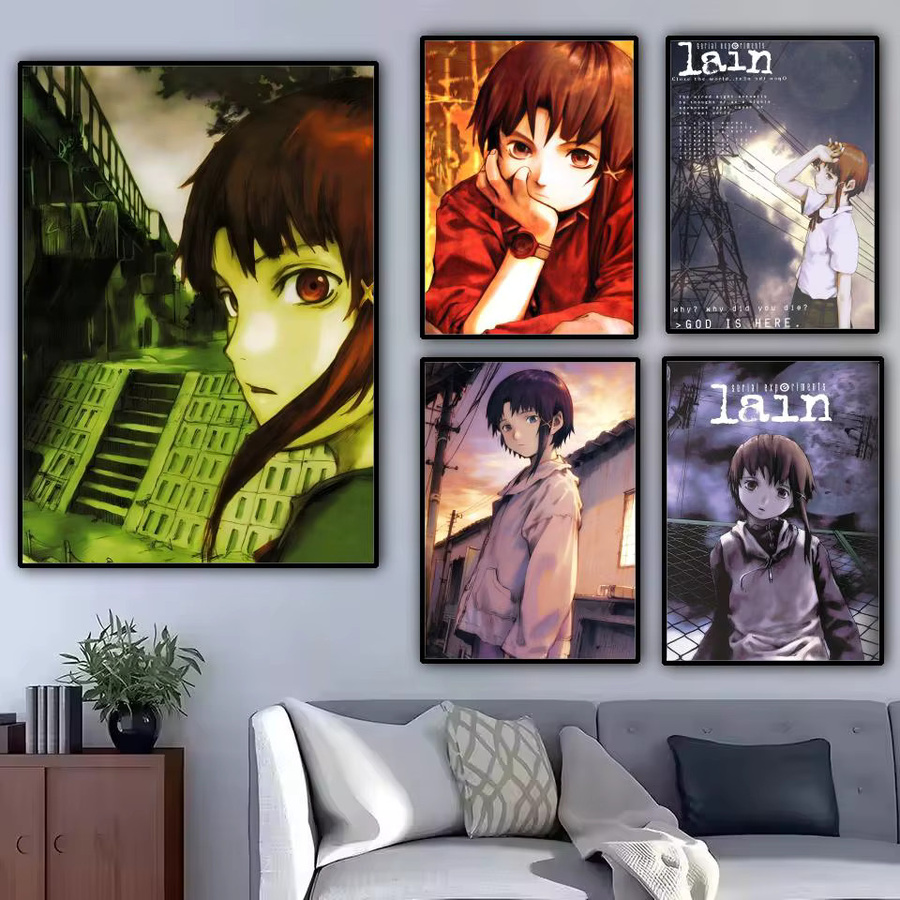 Serielle Experimente L-Lain Poster Abstrakte Wandkunst in Schwarz und Mehrfarbig, Rechteckiges Wandbild aus Papier für dein Wohnzimmer oder Schlafzimmer - Bild 2