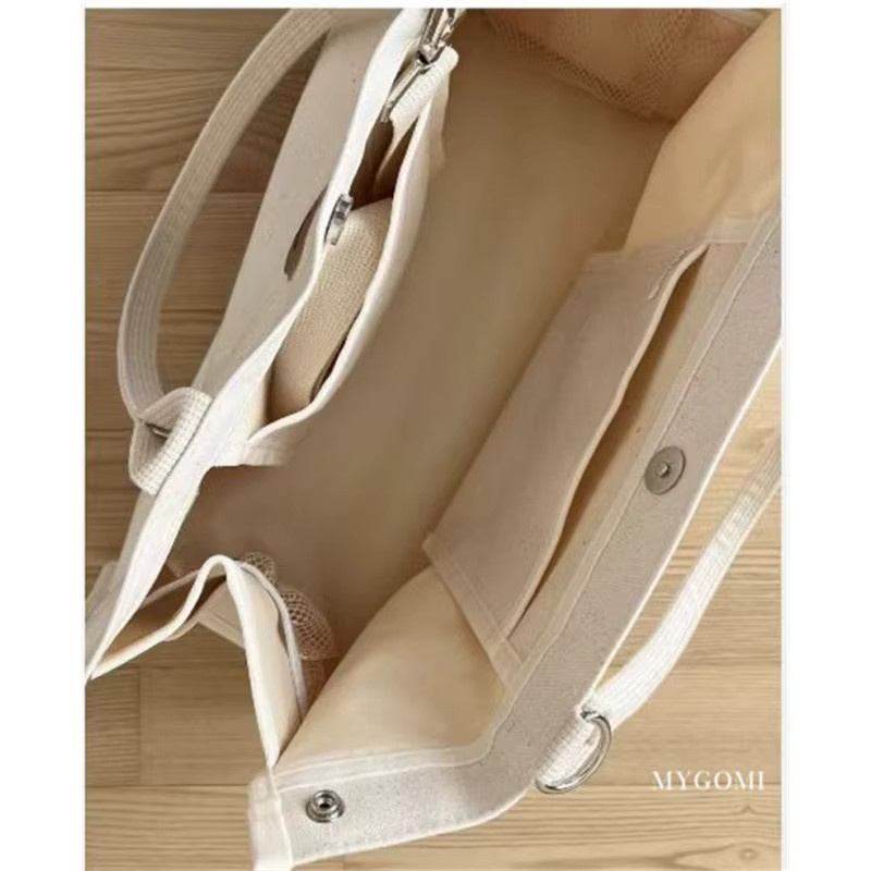 DANIVIVI Canvas Mama Tasche als Windel Organizer und Umhängetasche für Neugeborene in Weiß - Bild 4