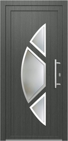 KNOCK Kunststoff-Haustür Robusto in Grau mit Glaseinsatz und modernem Design, B: 110 cm, H: 210 cm - Bild 1