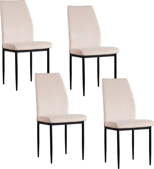 HTI-Living Stuhl Madison Velvet in Beige mit gepolstertem Rahmen für dein Esszimmer - Bild 1