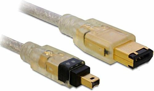 Delock FireWire Anschlusskabel Grau mit 1x Firewire 400 (4-polig) auf 1x Firewire 6-polig (IEEE1394), Länge: 2 m - Bild 1