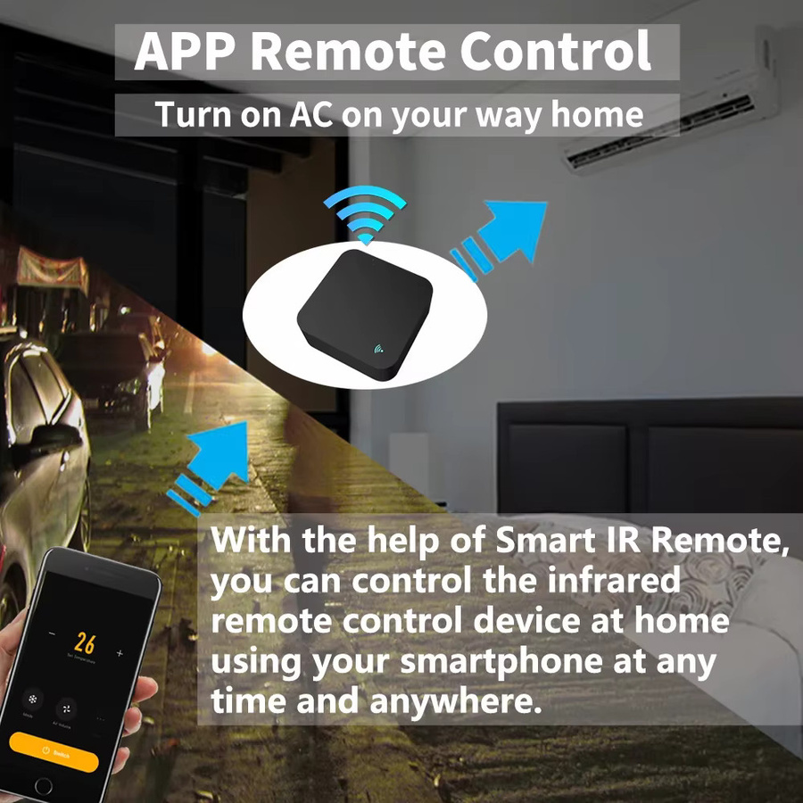 Tuya Smart IR Remote WiFi IR Blaster Schwarz Kompatibel mit Alexa und Google Home zur Steuerung von TV und Klimaanlage - Bild 1