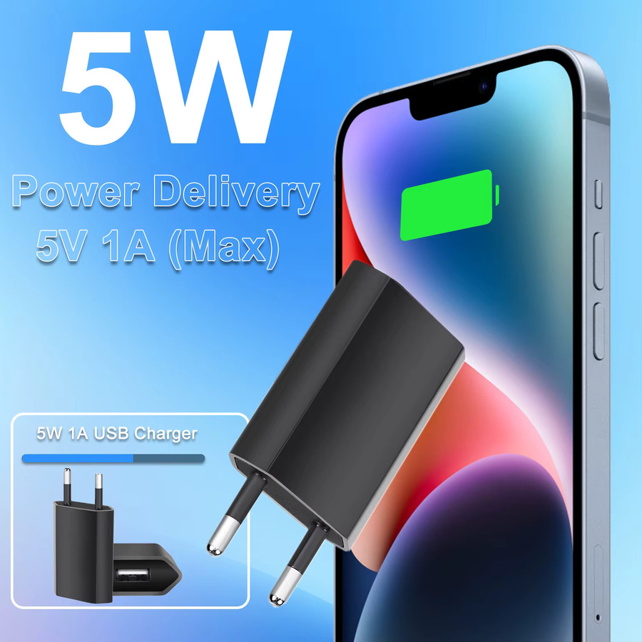 TAQKRED USB Wandladegerät mit EU-Stecker Universal Power Adapter für iPhone, iPad, Samsung, Xiaomi und Huawei, 5V 1A - Bild 6