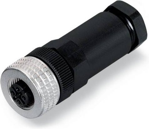 WAGO 756-9211/040-000 Sensor-Aktor-Steckverbinder M12 Buchse gerade unkonfektioniert 4-polig schwarz - Bild 1