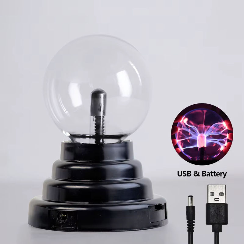 PARKSON Plasma Ball Lampe 3 Zoll, Multicolour Nachtlicht mit Touch-Funktion, transparente Glaskugel in schwarzem Gehäuse - Bild 4