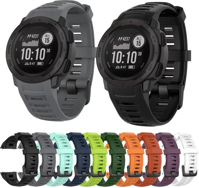 TAMISTER Uhrenarmband Silikon, Schwarz, Unisex - Bild 1