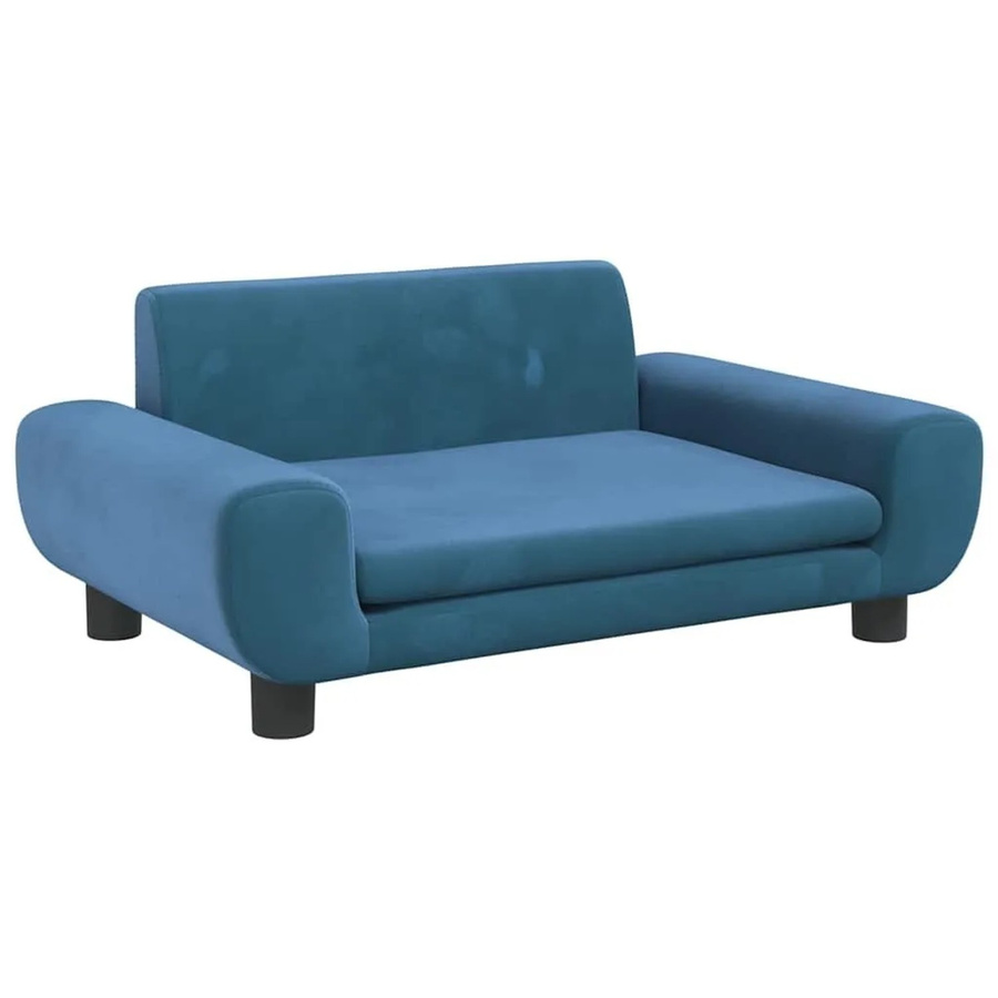 vidaXL Hundebett in Blau aus Samt, B/T/H: 70 x 45 x 33 cm - Bild 2