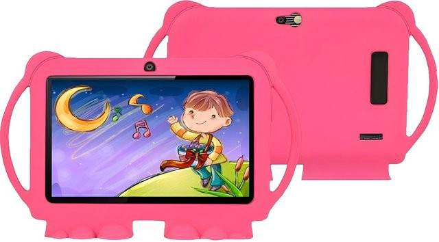 BDF Kindertablett 7 Zoll mit Android, Quad Core, 4 GB RAM, 64 GB ROM, Pink inklusive kindersicherer Schutzhülle - Bild 1