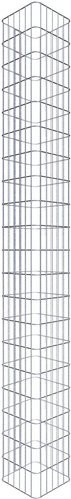 Gabiona Gabionensäule aus verzinktem Stahl, silbergrau, B/T/H: 32 x 32 x 200 cm - Bild 1