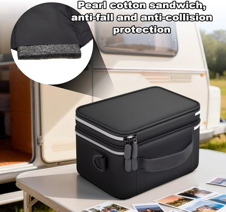 Liene Fotodrucker-Tasche für M100 und M200 Mini-Bilddrucker, tragbarer Aufbewahrungshalter für Fotopapier, Schwarz - Bild 5