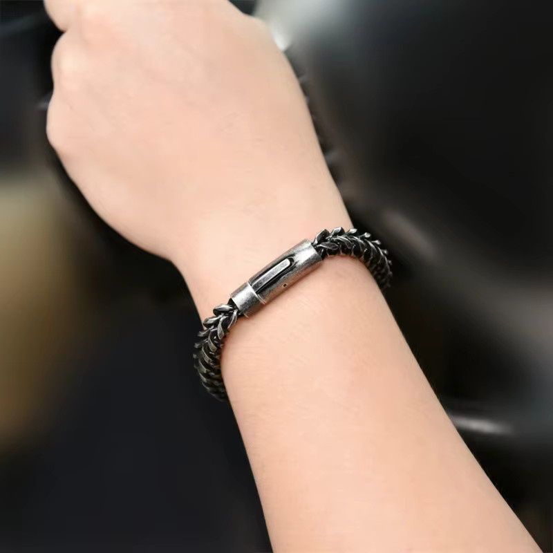LUXUKISSKIDS Armband, Edelstahl, Schwarz, Herren, Punk - Bild 4