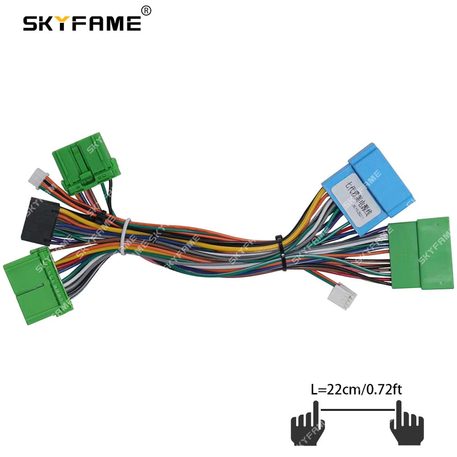 SKYFAME Auto 16 Pin Kabelbaum Adapter Stromkabel für Android Radio Honda Accord 7, multicolour - Bild 3