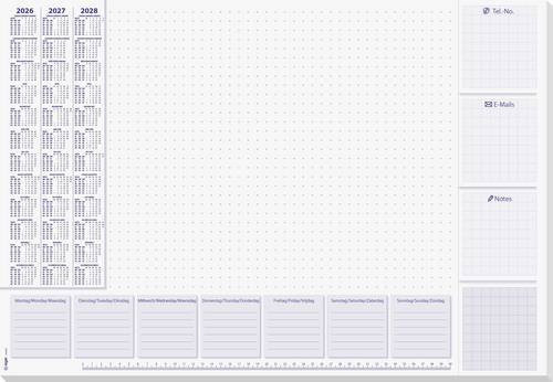 Sigel Schreibunterlage Papier Wochenplan Flieder, 30 Blatt, B x H: 59,5 x 41 cm - Bild 1