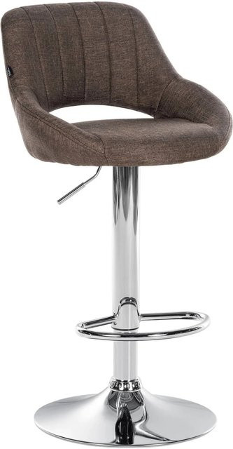 DELUKE Barhocker SEGAD mit Lehne, Stoff Braun, Silber, B/T/H: 46,5 x 48 x 85 cm - Bild 1