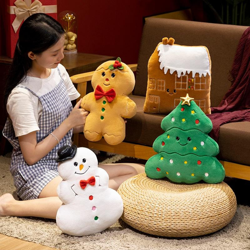 Süßer Mu Cheng Schneemann Lebkuchenmann Plüschtier Kissen 35cm - Bild 2