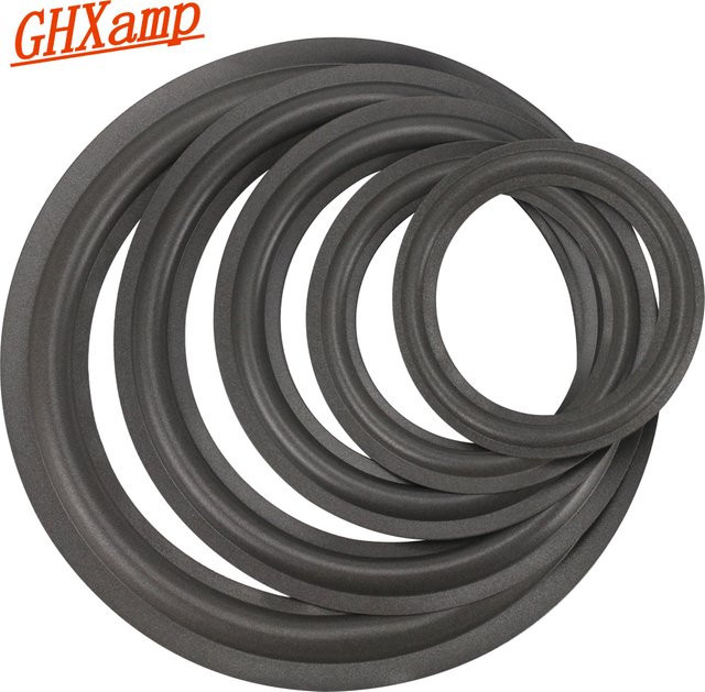 GHXAMP 2er Set Lautsprecher Schaum Reparatur Ring mit Klapprand in Schwarz für Subwoofer in 5, 6,5, 8, 10 und 12 Zoll - Bild 1