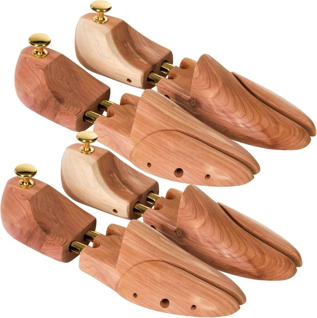 2 Paar Schuhspanner aus Zedernholz von tectake in Braun für Damen und Herren, B/T/H: 28 x 9 x 8 cm - Bild 1