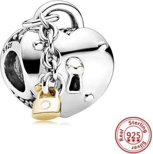 Charm Liebesherz Marienkäfer, 925 Silber, Bicolor, Damen - Bild 1