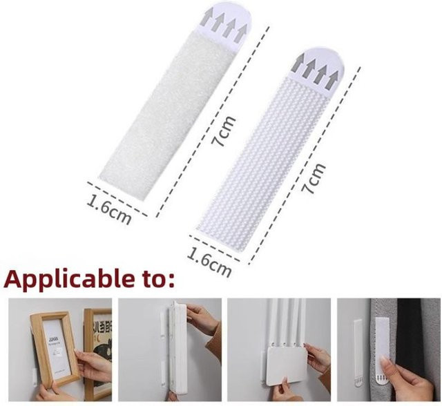MENGN Top Klettband für Fotorahmen und Wandbilder, weiß, 4 Paare, ohne Bohren mit hochadhäsiven Haken - Bild 1