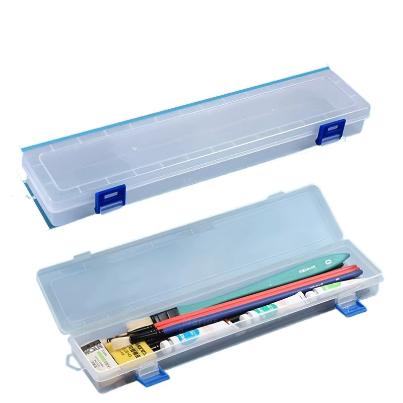 Transparenter Pinselhalter aus Kunststoff in Weiß als tragbarer Organizer für Kunstbedarf, Marker und Buntstifte - Bild 4