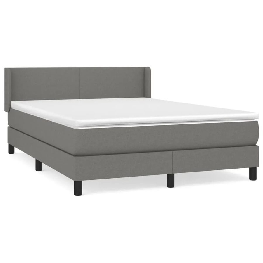 vidaXL Boxspringbett Hybrid mit Matratze Dunkelgrau B/T/H: 140 x 190 x 78 cm - Bild 2