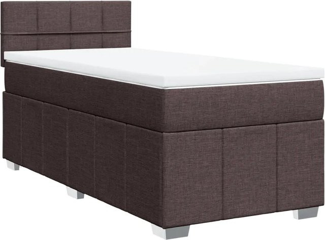 vidaXL Boxspringbett mit Matratze Dunkelbraun Hybrid mit Taschenfederkern B/T: 100 x 200 cm - Bild 1