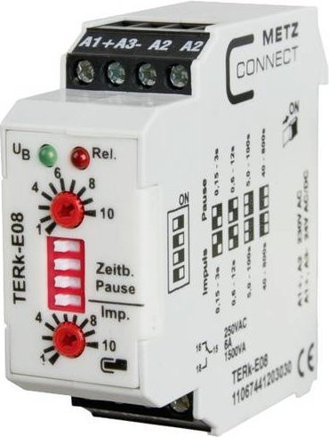 Metz Connect TERk-E08 Zeitrelais 230 V/AC mit 1 Wechsler in Weiß - Bild 1