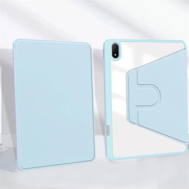 OnePlus Pad 3 Schutzhülle aus PU-Leder mit Stifthalter und 360 Grad Drehung, Transparent/Blau, 13,2 Zoll - Bild 1