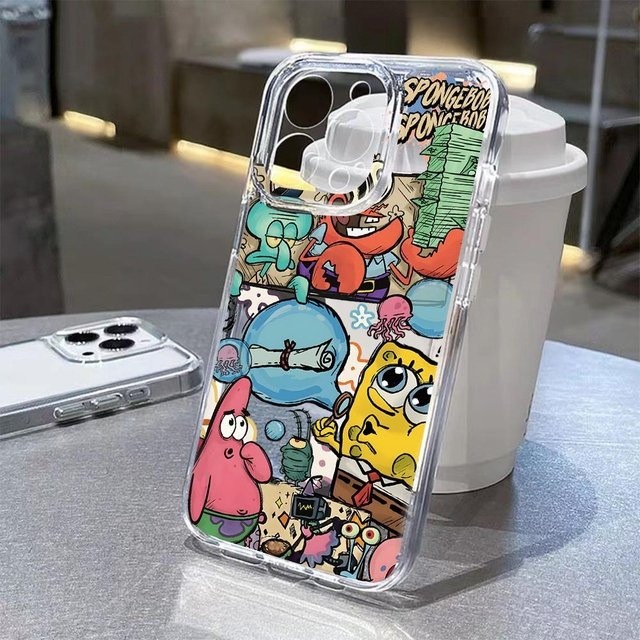 SpongeBob Handyhülle mit transparenter Rückseite für Apple iPhone Modelle, Multicolor - Bild 1