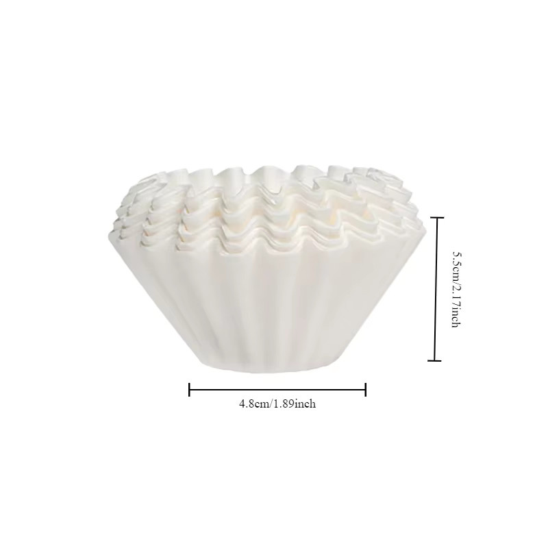 50 Stück Ouhoe Einweg Kaffee Filter aus Kraftpapier in Braun und Weiß für Handgebrühten Origami Tropfkaffee und Espresso - Bild 2