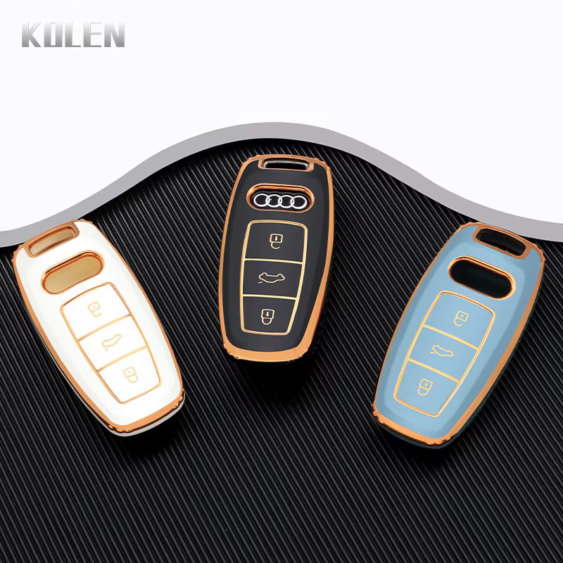 KOLEN TPU Schlüsselhülle für Audi A6 A7 A8 C8 Q8 D5 E-Tron Fernbedienung und Keyless Go Fob Schutzhülle - Bild 3