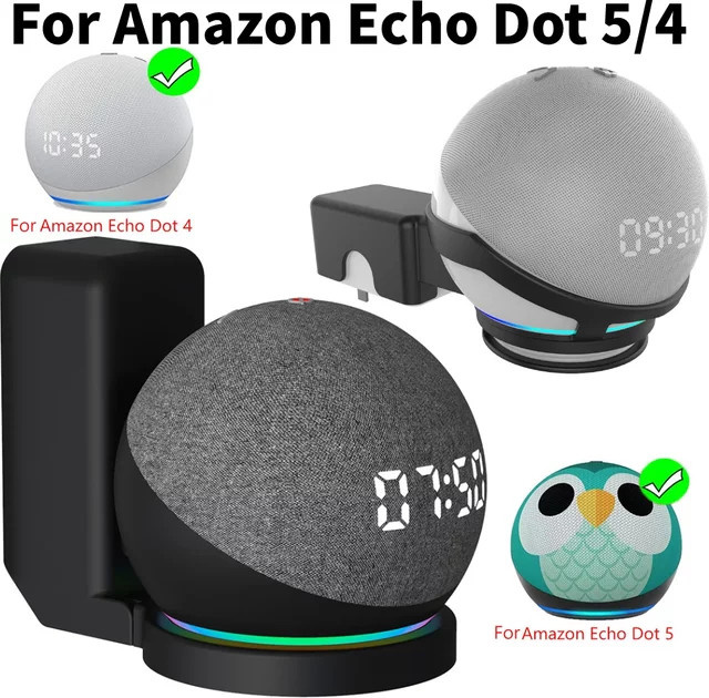 APWIKOGER Tragbare Wandhalterung für Amazon Alexa Echo Dot 5/4 Lautsprecher der 3. Generation in Schwarz mit Kabelhalterung - Bild 1