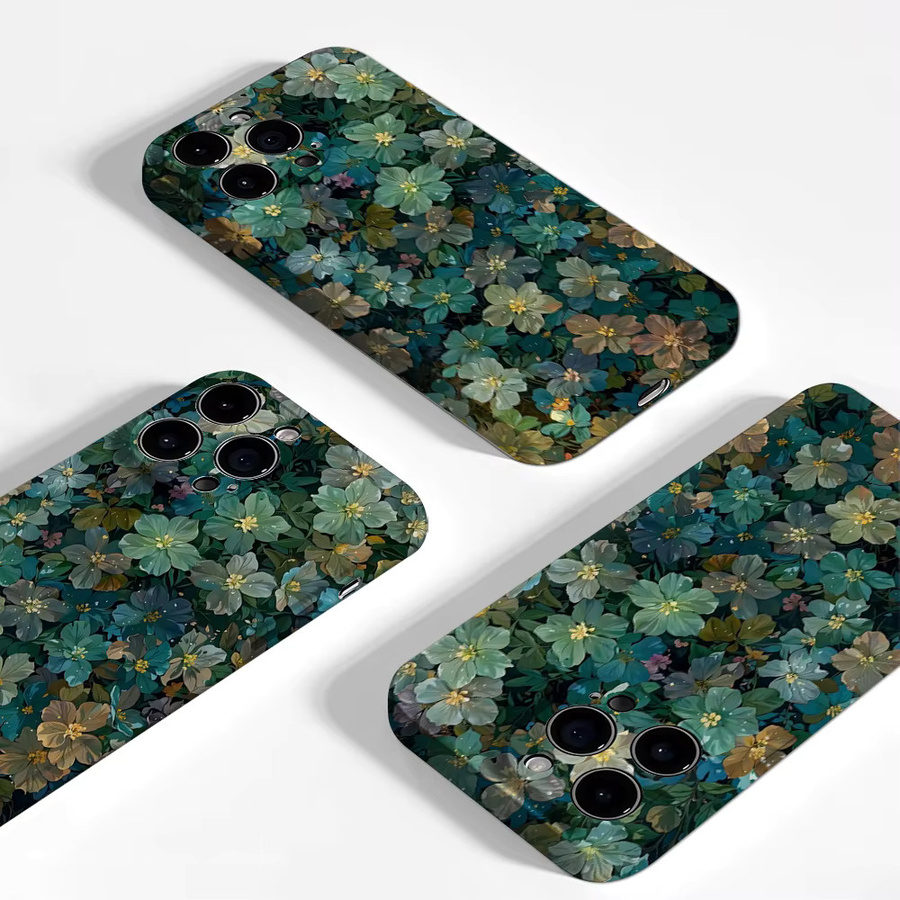 Potdemiel Magnetische Handyhülle mit blaugrünem Blumenlabyrinth für iPhone 17 16 15 14 13 Pro Max Plus, robuste Doppelschicht-Schutzhülle in Türkis und Multicolour - Bild 4