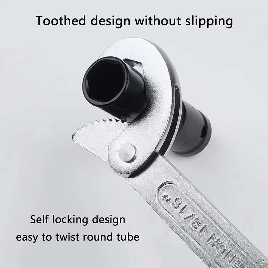 WOZOBUY Universelles Schlüsselrohrschlüssel-Set aus Kohlenstoffstahl 45#, Schraubenschlüssel mit offenem Ende für Klempnerarbeiten, 9–22 mm - Bild 2
