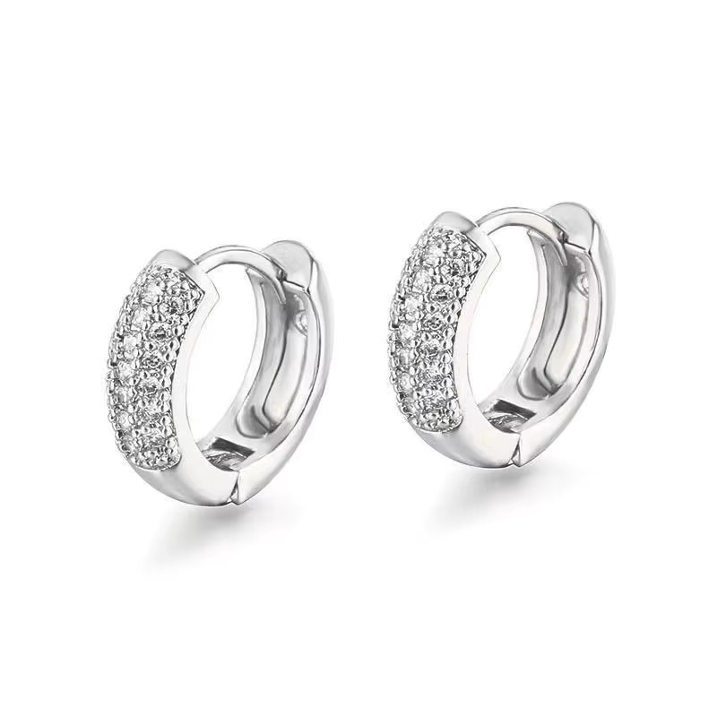 Creolen 925 Sterling Silber, Zirkon Kristall, Damen - Bild 2
