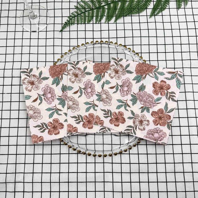 GUANYAO Stoffservietten im japanischen Stil mit buntem Blumenmuster, 20 Stück, 33 cm - Bild 1