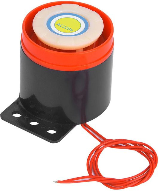 TOMTOP JMS Aktiver Summer Alarm Piepser mit Kabel, 110 dB, AC 220 V, Schwarz - Bild 1