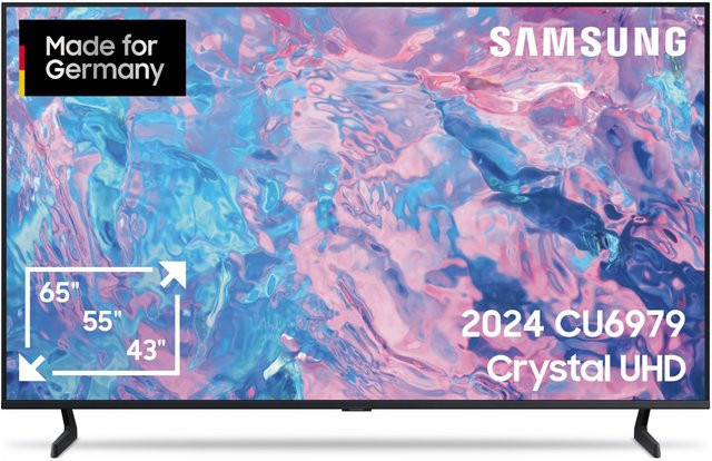 Samsung Crystal UHD Smart-TV GU55CU6979U in Schwarz mit 138 cm (55 Zoll), 4K Ultra HD, LED-Technik, Sprachsteuerung, Bluetooth, HDMI und USB - Bild 1