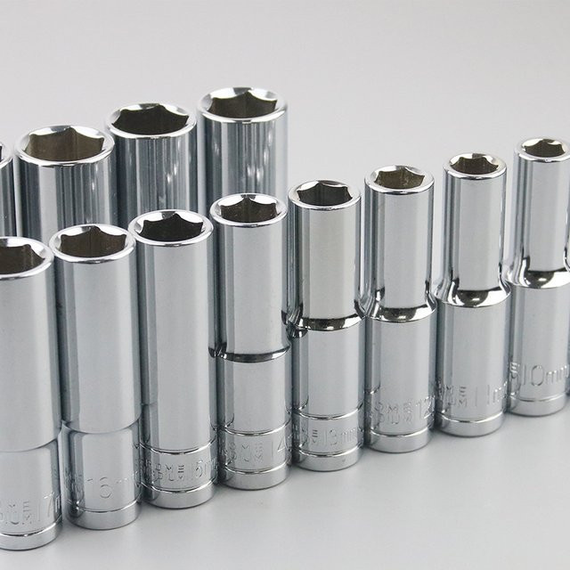 Lsmake 11-teiliger metrischer Chrom-Steckschlüsselsatz mit 1/4-Zoll-Antrieb und 6-Punkt-Tiefsteckschlüsseln von 4 mm bis 14 mm - Bild 1