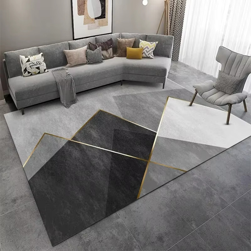 VIKAMA Teppich in Grau mit modernem Abstract-Design für Wohnzimmer und Schlafzimmer, schmutzabweisend und rechteckig - Bild 2