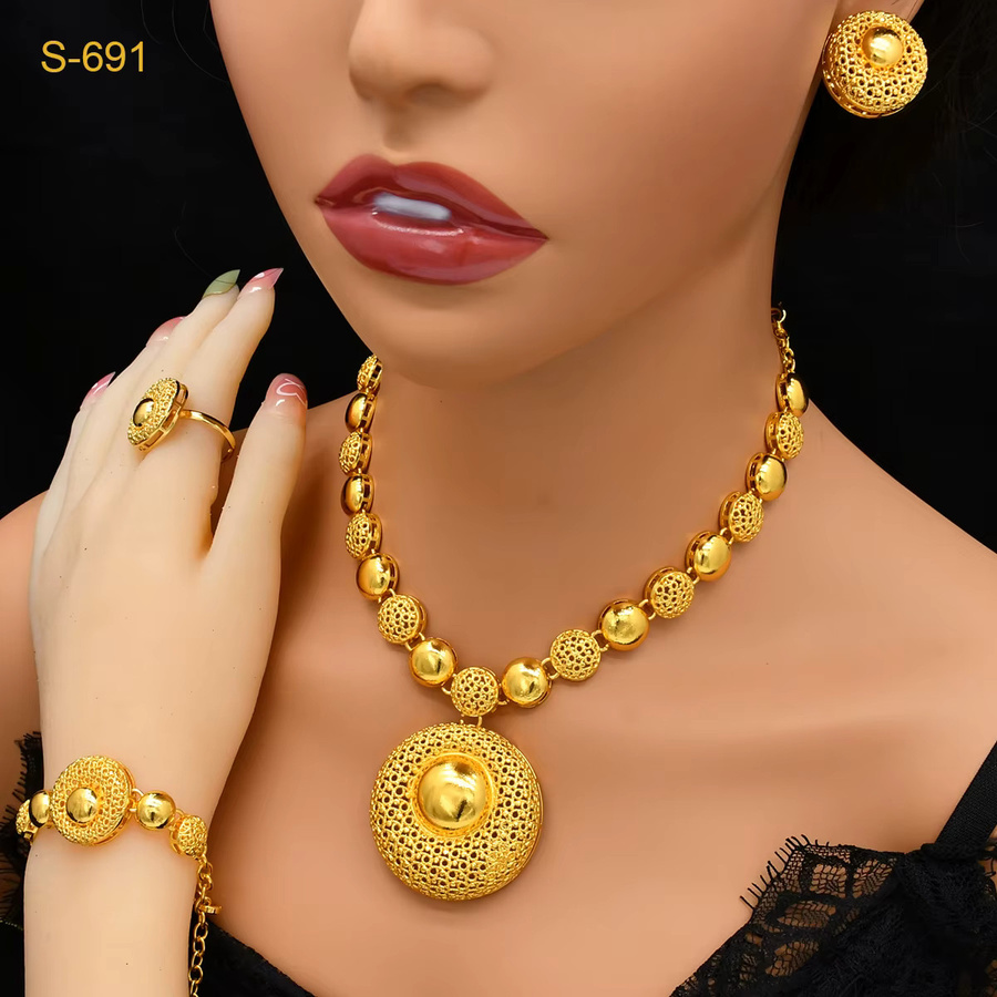 Schmuckset Halskette und Ohrringe, Gold, Damen - Bild 2