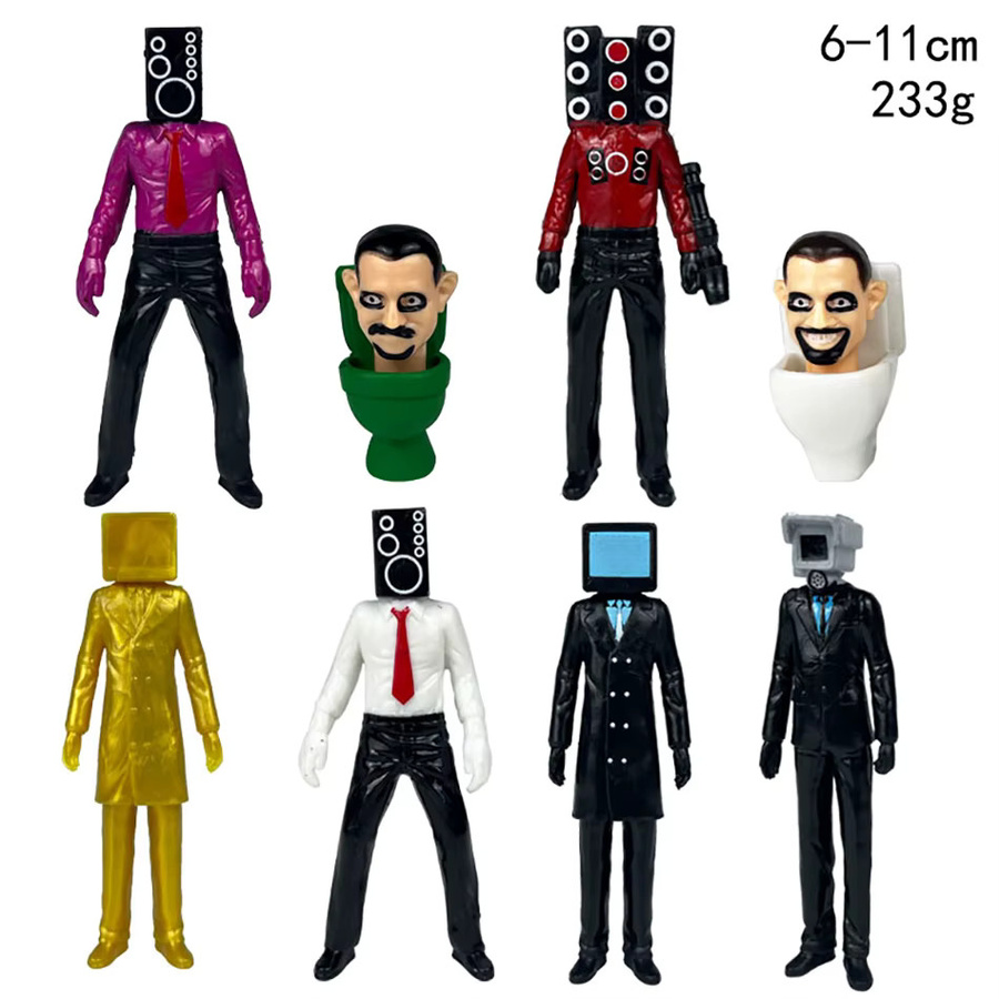 KDL SWAT Skibidi Toilet Figuren Set mit TVMan Titan Kameramann und Lautsprecher als Anime Spielzeug Modell für Kinder in Multicolour von Bandai - Bild 3