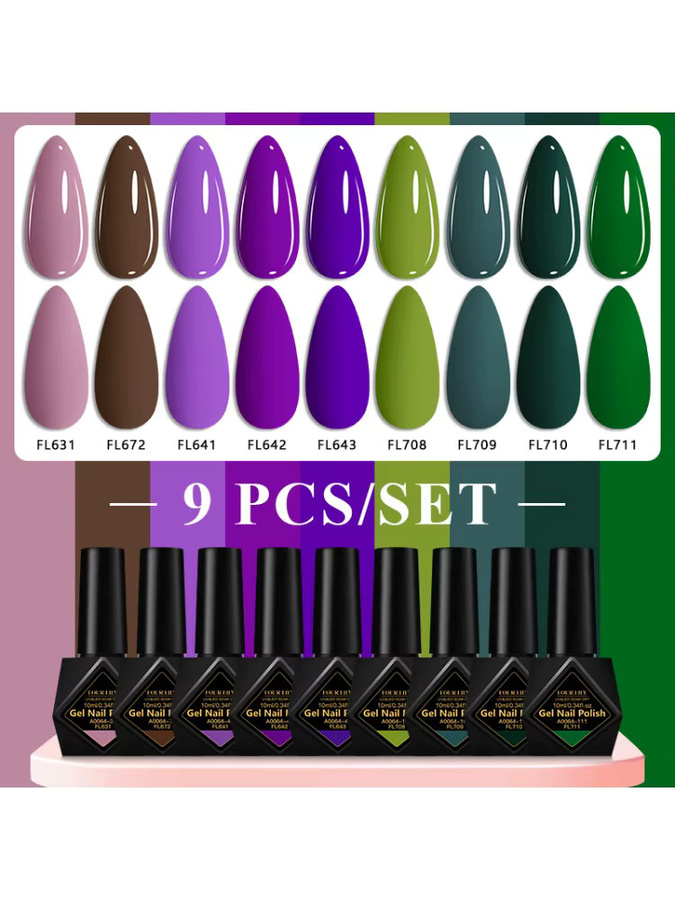 Four Lily Gel-Nagellack-Set, 9-teilig, Glänzend, Mehrfarbig - Bild 3