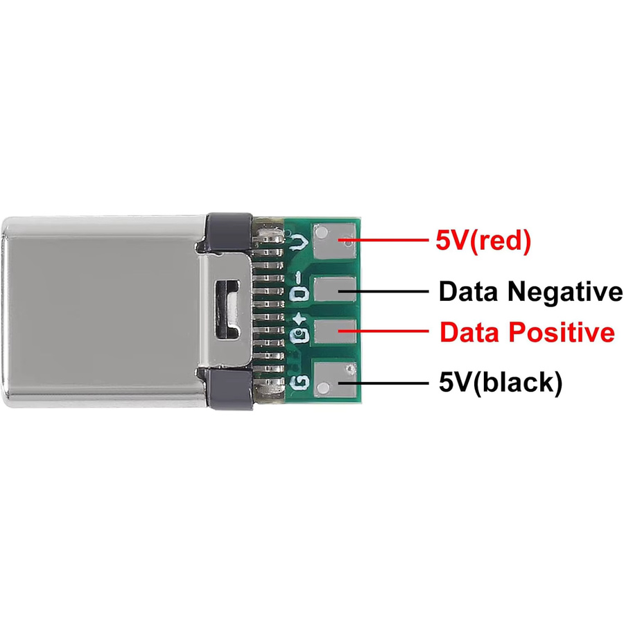 AOKIN 10er-Pack USB-C-Stecker USB 3.1 Typ-C Lötadapter mit Leiterplatte für die Kabelreparatur, schwarz - Bild 2