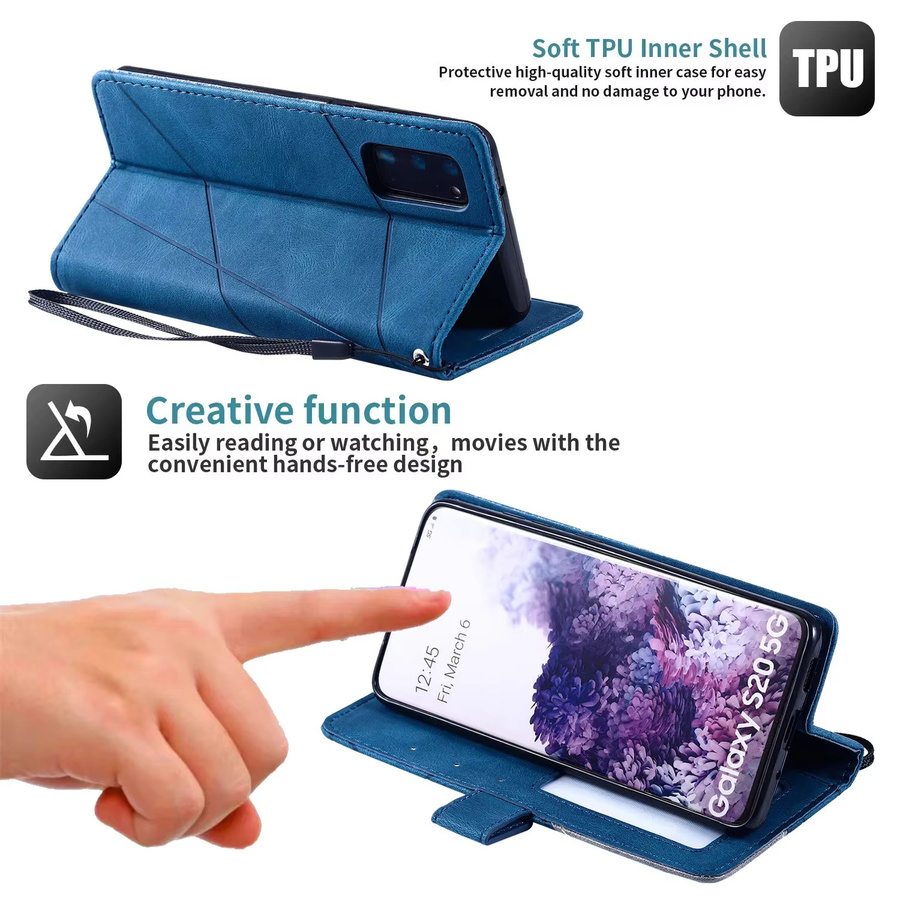 Leder Flip Case Brieftasche mit Kartenfächern und Standfunktion für Google Pixel 6 7 8 9 10 Pro XL und Pixel 6A 7A 8A 9A in Schwarz und Blau - Bild 5