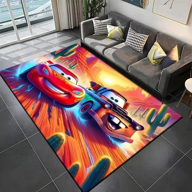 Karpetti Disney Lightning McQueen Kinder Teppich mit Auto-Motiv, rutschfest und waschbar, B/T: 120 x 160 cm - Bild 1