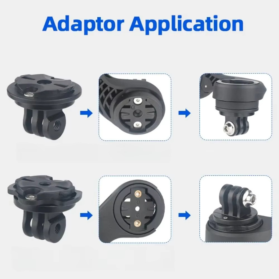 Garmin Concave Female Base Fahrradcomputer-Ständeradapter mit umschaltbarer Richtung, Schnellspanner und GoPro-Halterung in Schwarz - Bild 3