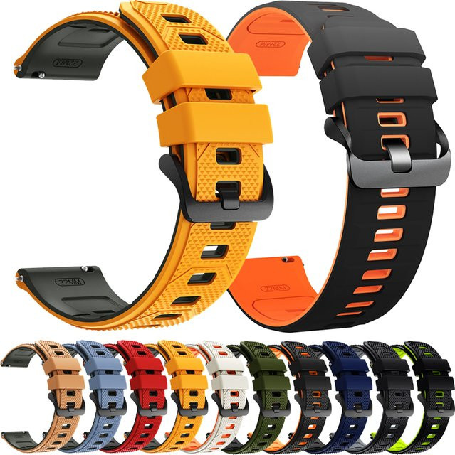 Uhrenarmband Silikon, 22mm, Schwarz, Unisex - Bild 1