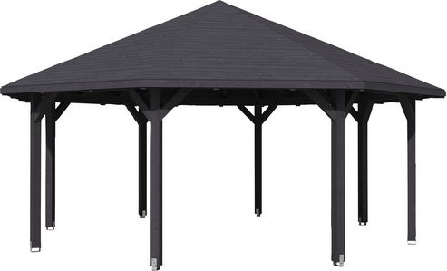 Skan Holz Pavillon Nice 4 aus Leimholz in Schiefergrau B/T/H: 630 x 630 x 365 cm - Bild 2