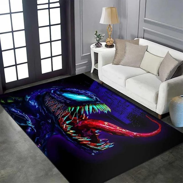 Karpetti Marvel Venom Print Teppich, rutschfest und waschbar, Polyester, B/T: 60 x 40 cm, Multicolour - Bild 1